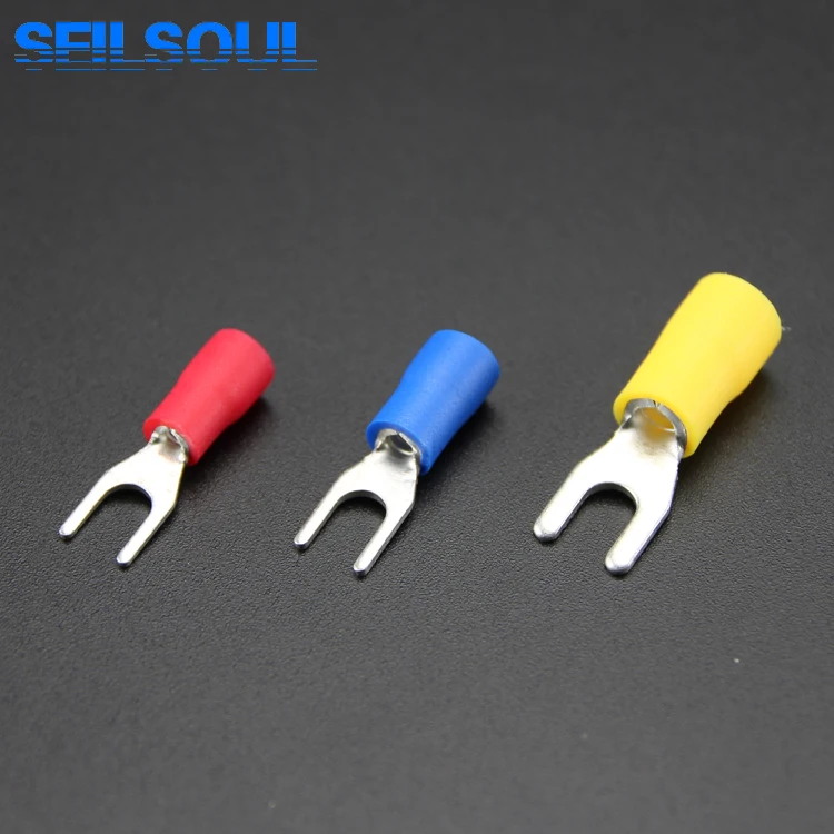 SV5.5-3.5 AWG12-10 #6 y-типа ПВХ изоляционные покрытием Олово медная вилка клеммные кабельные наконечники