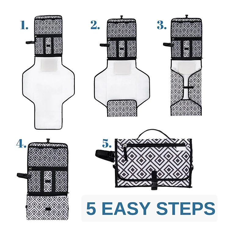
Lightweight Travel Station Kit Portable Diaper Changing Pad Clutch 