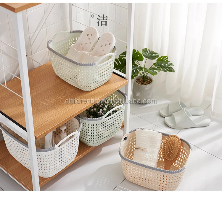 Eco-Friendly OEM plastic durable wicker laundry storage basket,wicker basket