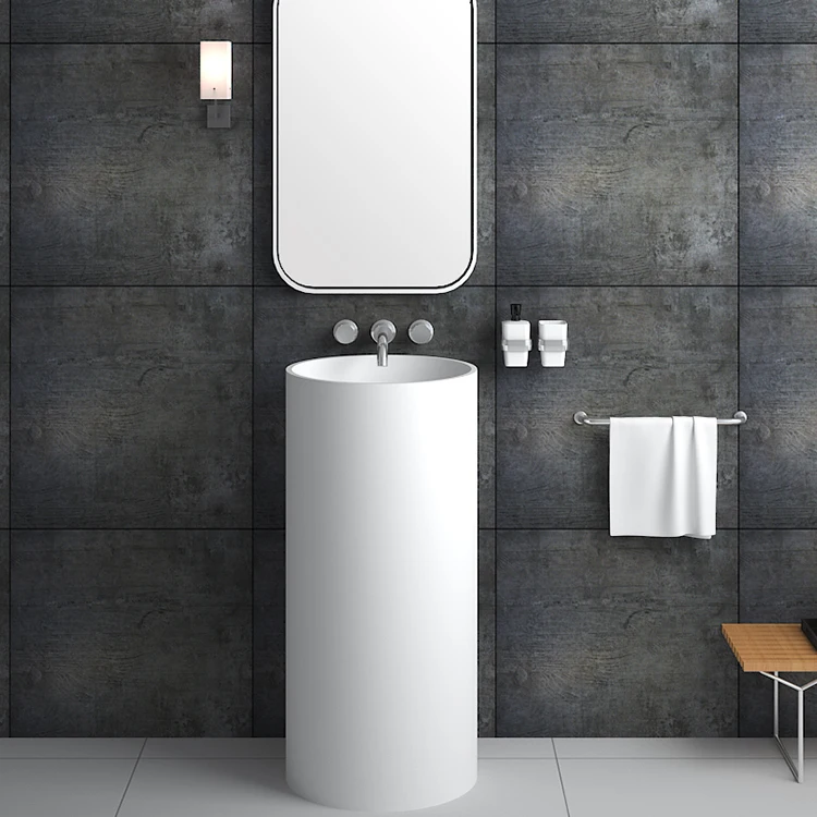 Bs-8514 Modern Shape Free Standing White Hand Sink New Design Wash Basin With Stand