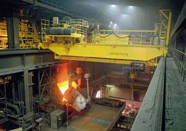 350/75 ton-550/80 ton heavy duty steel ladle overhead crane for steel plant to lift molten metal