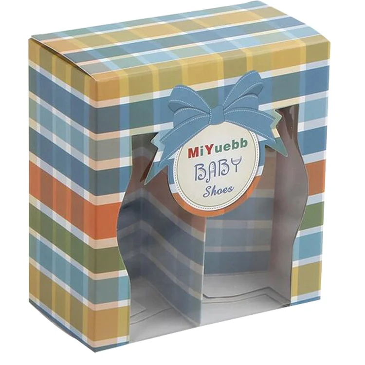 Wholesale Paper Packaging Baby Shoes Display Gift Box With Pvc Window
