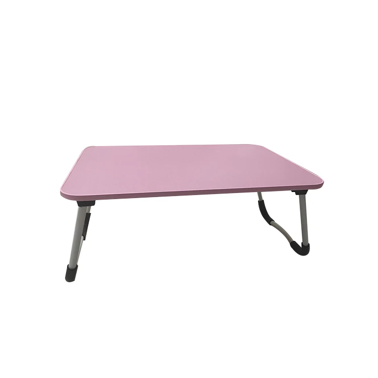 Dormitory Wooden anti skidding curved Foldable Chipboard Computer Lap Desk Folding bed laptop study table for bed