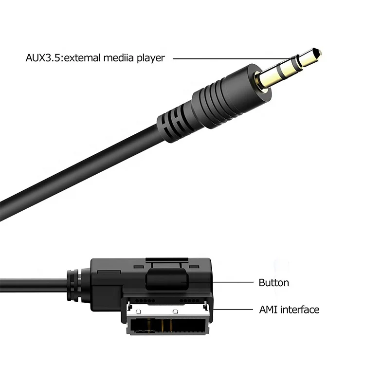 To Audi A3 A4 A5 A6 S5 A6 A8 Q7 S4 S8 Hot Sell Car Media AMI MDI to Stereo 3.5mm Audio USB Female AUX Adapter Cable Black Rohs