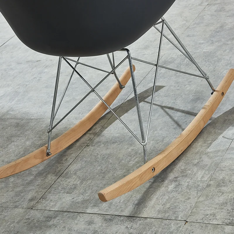 
wholesale hotel leisure modern style Stock PP plastic wooden legs living room rocking lounge chair 