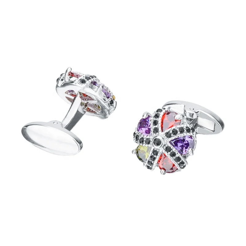 
High Fashion Promotion Gifts Make Custom Crystal Cufflinks For Mens Shirts 