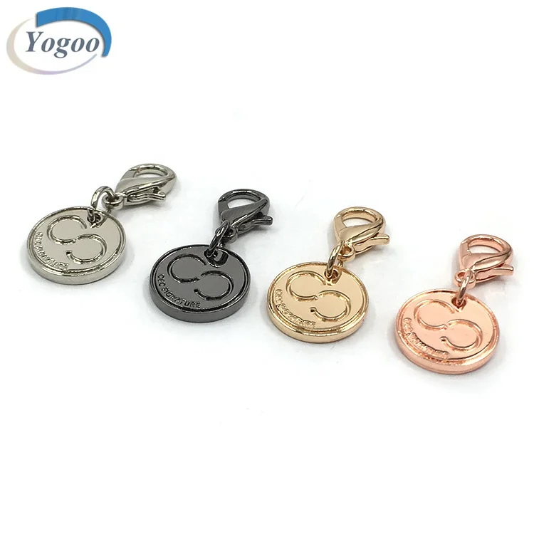 Hot Selling Zinc Alloy Custom Logo Metal Dog Collar Charm with Big Jump Ring