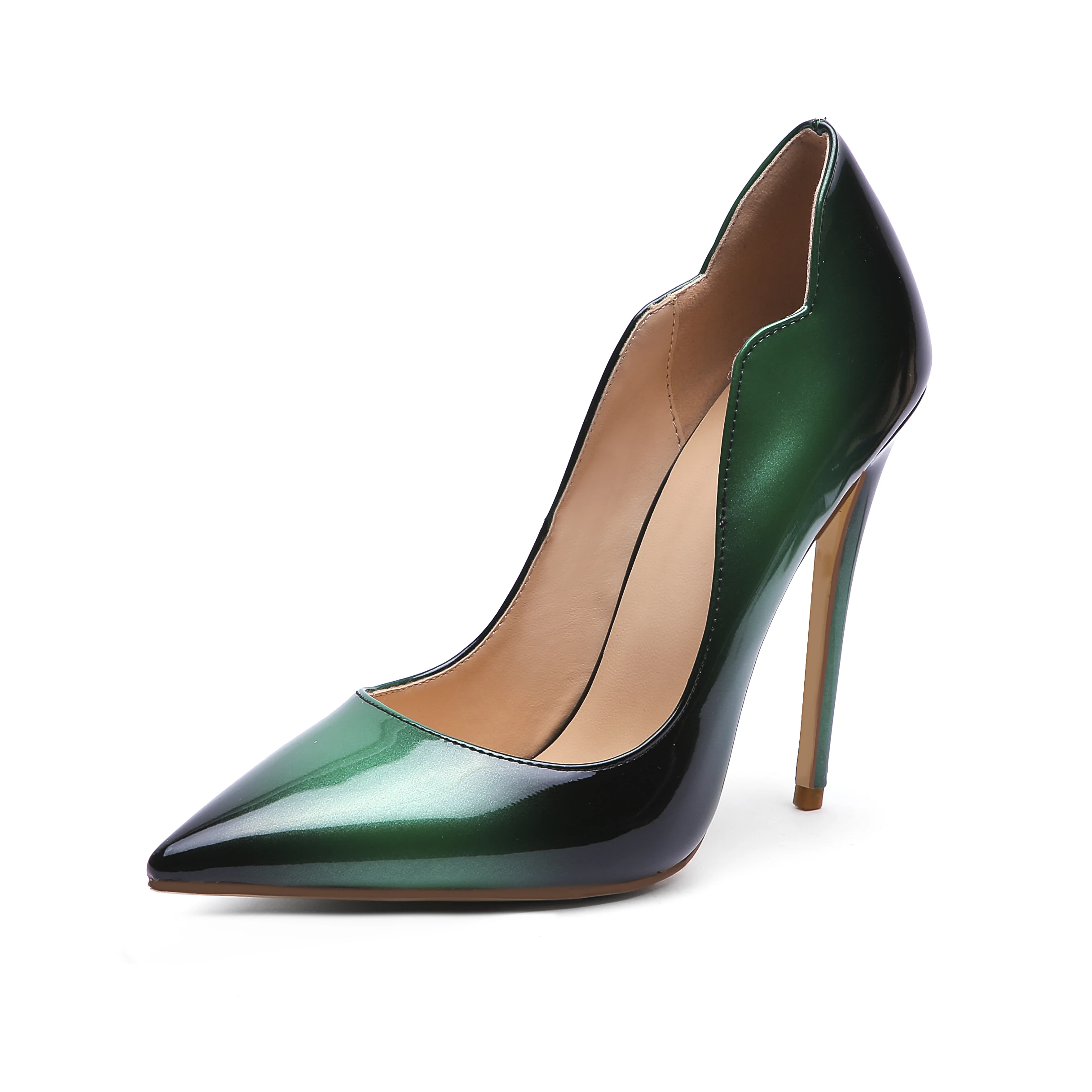 Chengdu Manufactory Big Size 4 Color Patent PU Stiletto Heels Pumps  Ladies Shoes