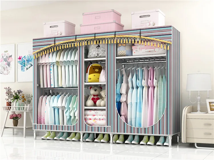 
Simple style wardrobe non-woven fabric folding cloth storage assembly closet large size cabinet wardrobe 777 
