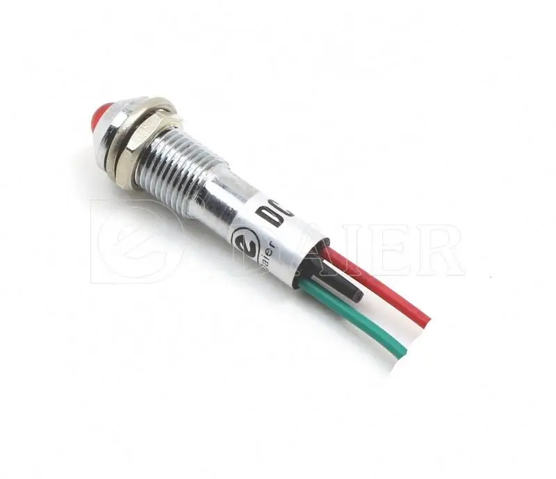 
8MM Mounting Size Wired Terminal Metal Indicator Light 220V AC 