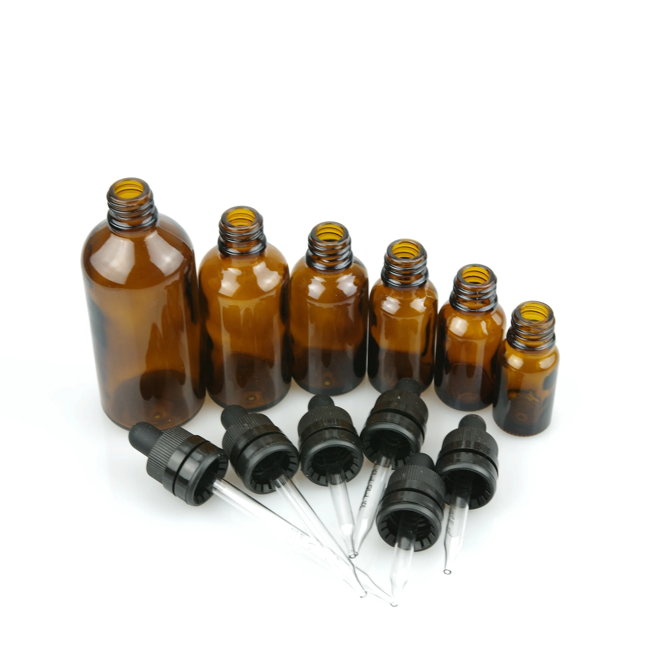 Glass Dropper Bottle with Child Resistant Tamper Evident Dropper Amber Cosmetic Screen Printing Size Dropper Cap Acceptable