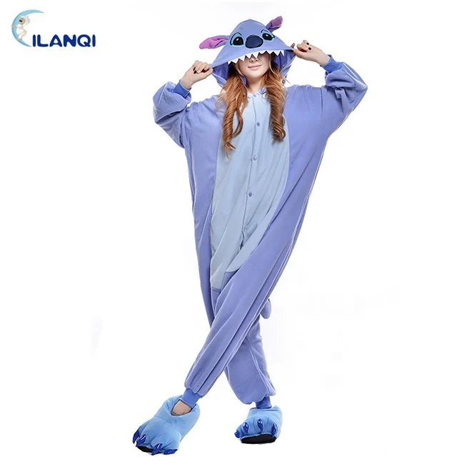 
Cosplay Cartoon Costume Blue Stitch Oneise Halloween Animal Adult Pajamas 