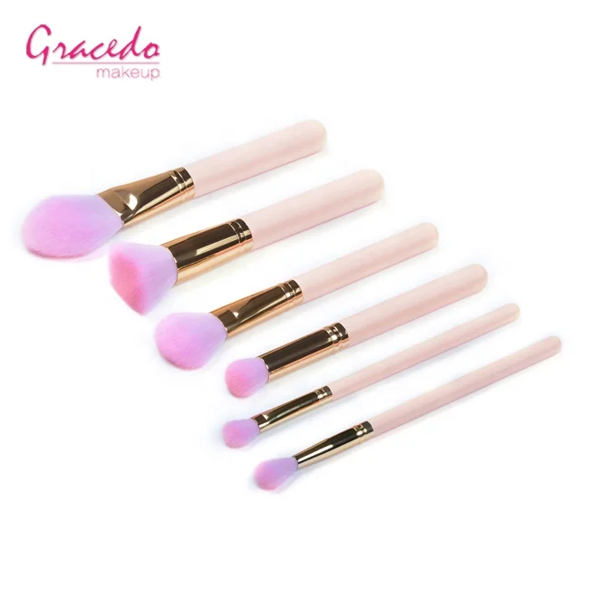 6pcs high quality lovely nude color makeup brush sets
