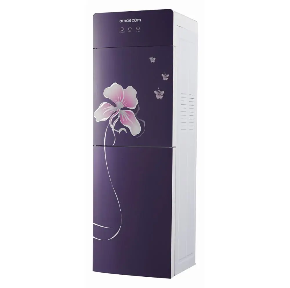 
glass water dispenser with double door small refrigerator 