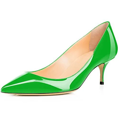 2022 Wholesale Latest Big Size Low Heels Pointed Toe Patent Leather Women Shoes