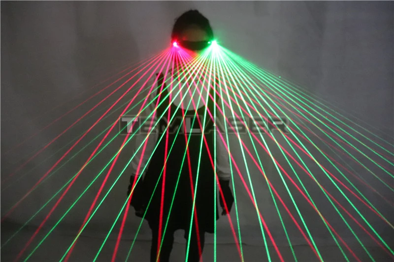 2 in 1 Multi-line RGB Laser Glasses Sunglasses Goggles With Green Red Blue For LED luminous Costumes Show