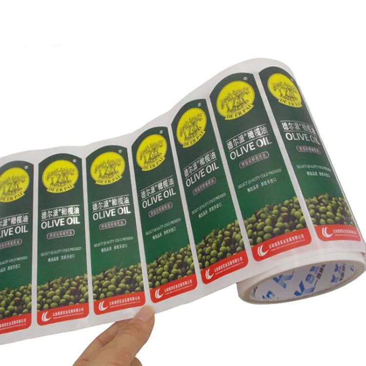 Manufacture Custom Waterproof Olive Oil Bottle Label Sticker
