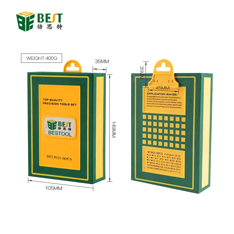 BST-8921 38pcs Top Quality Precision Cordless Torx Screwdriver Drill Bit Set DIY Tools Set for Repairing Computer