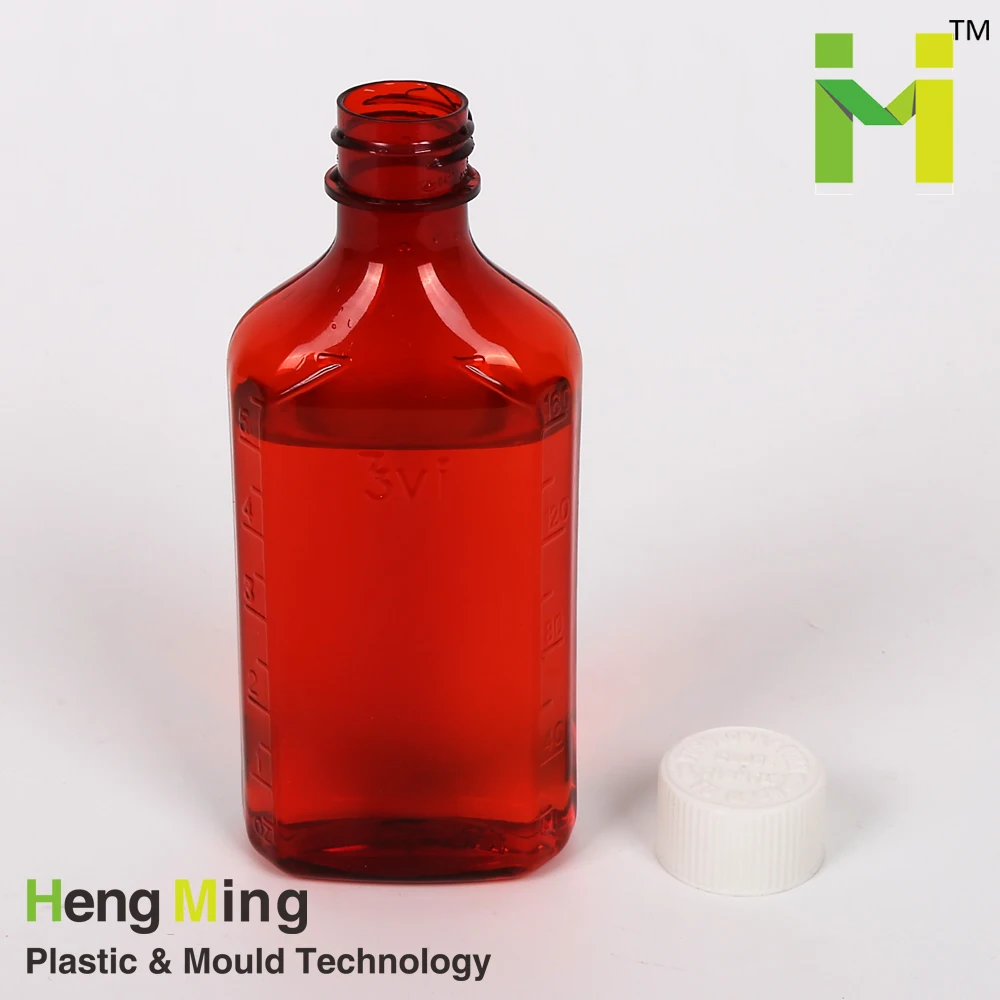 1/2/6/8/12/16 oz transparent amber pet plastic bottles for liquid medication  with lids oval liquid bottle sirup flasche