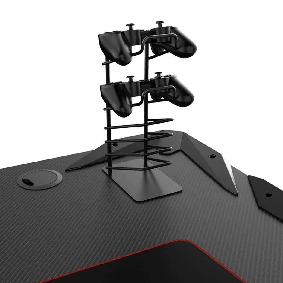 
DESGINA Led light black color Z shape pc gaming desk for e-sports 