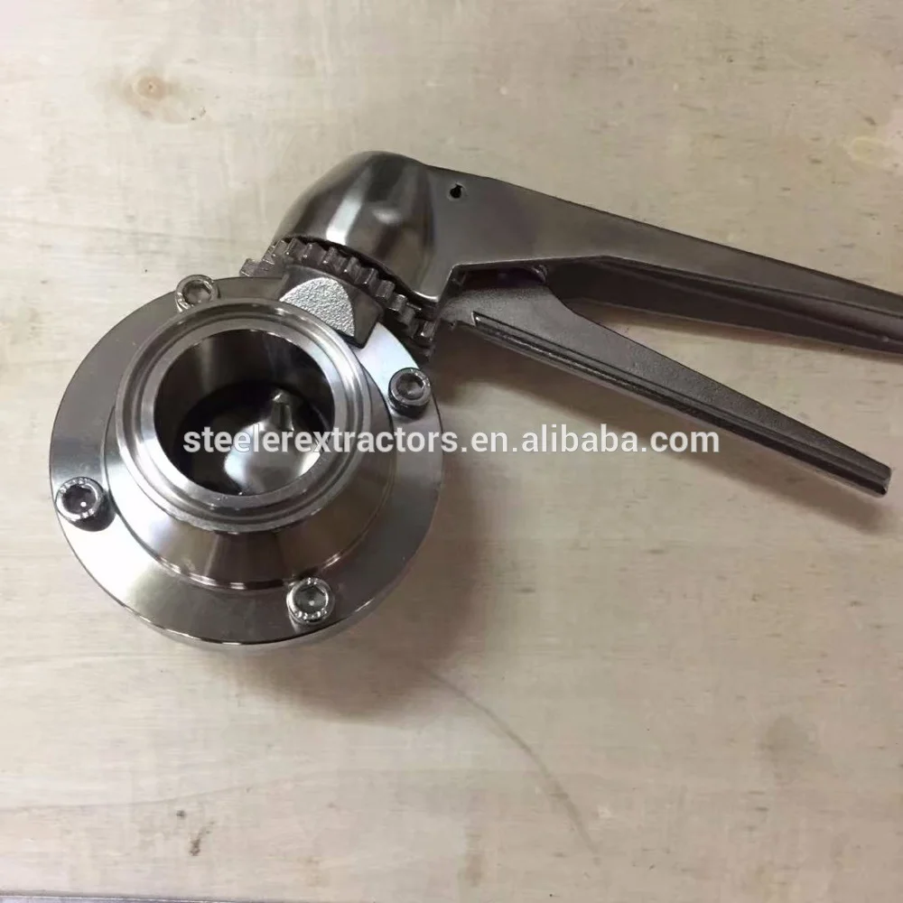 Санитарный трилампа SS304/SS316L/клапан-бабочка с наружной резьбой триггером SS304 Multupositon