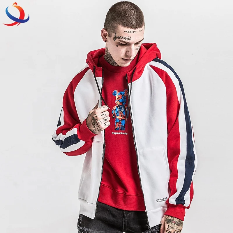 custom school uniform fashion streetwear  zipper hoodie for man clothing manufactures sweat wear teenager Heavy fleece jumper