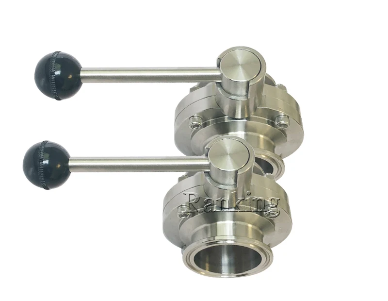 piperoll stainless steel SUS304 2-1/2' Clamped Sanitary Butterfly Flow Control Valve