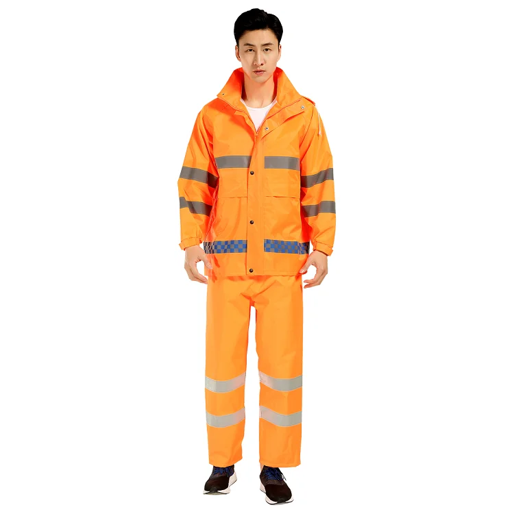 
Wholesale traffic warning nylon waterproof raincoat 
