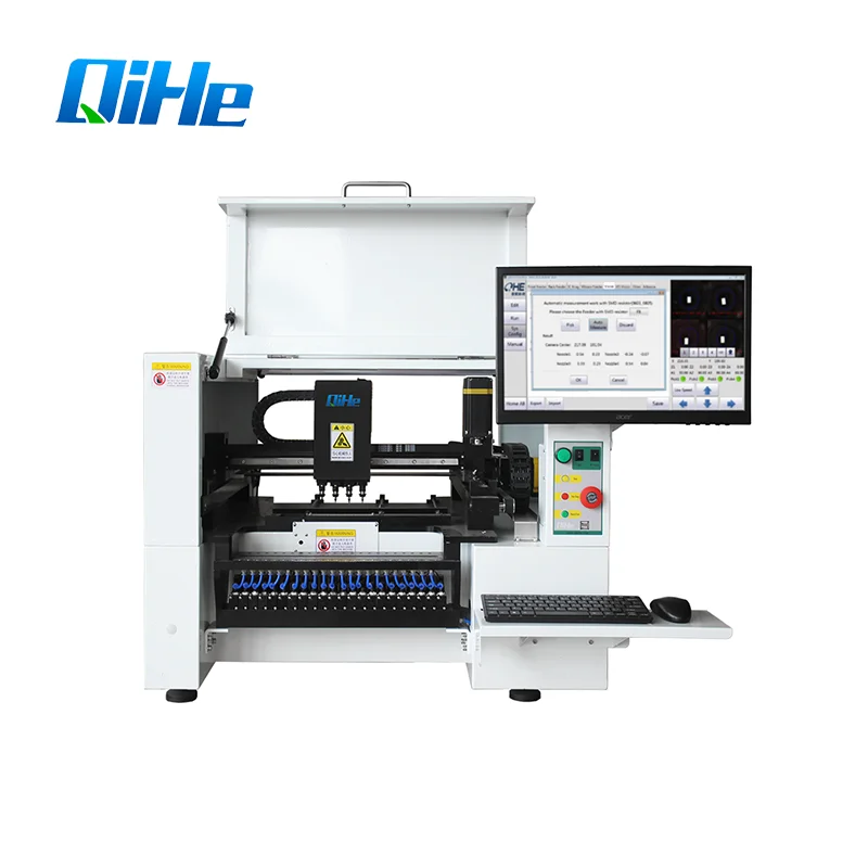  Печатная машина QIHE с четырьмя головками vision SMT pick and Place Machine PCB поверхностное монтажное оборудование для электроники печатная smd