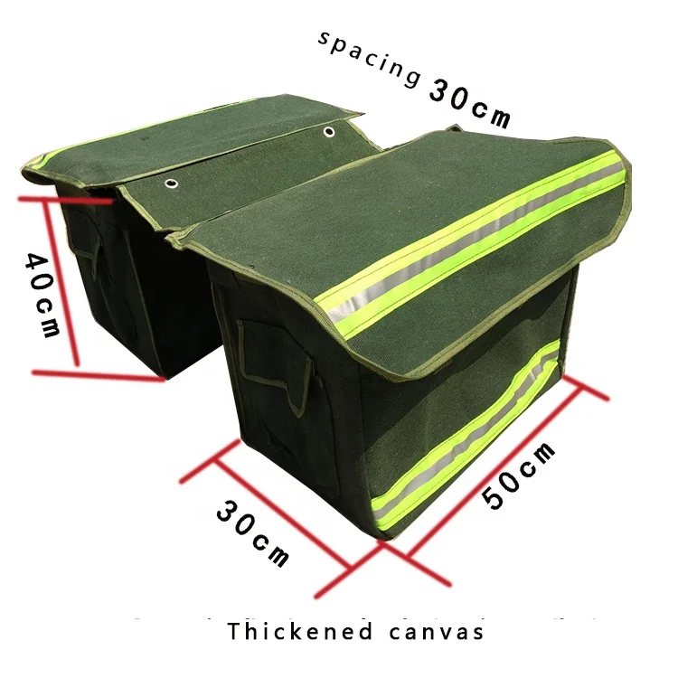 Large capacity thickened canvas motorcycle luggage saddle bag