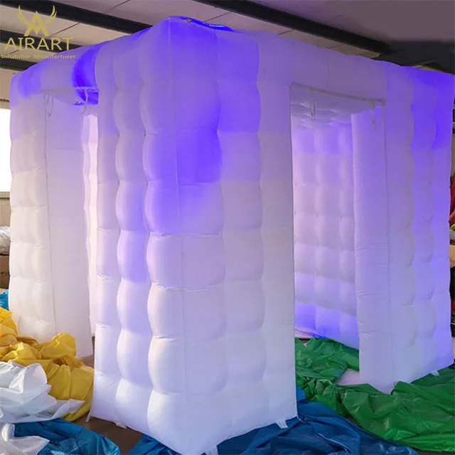 Китай светодиодный надувной Свадебный Фон photo booth корпус