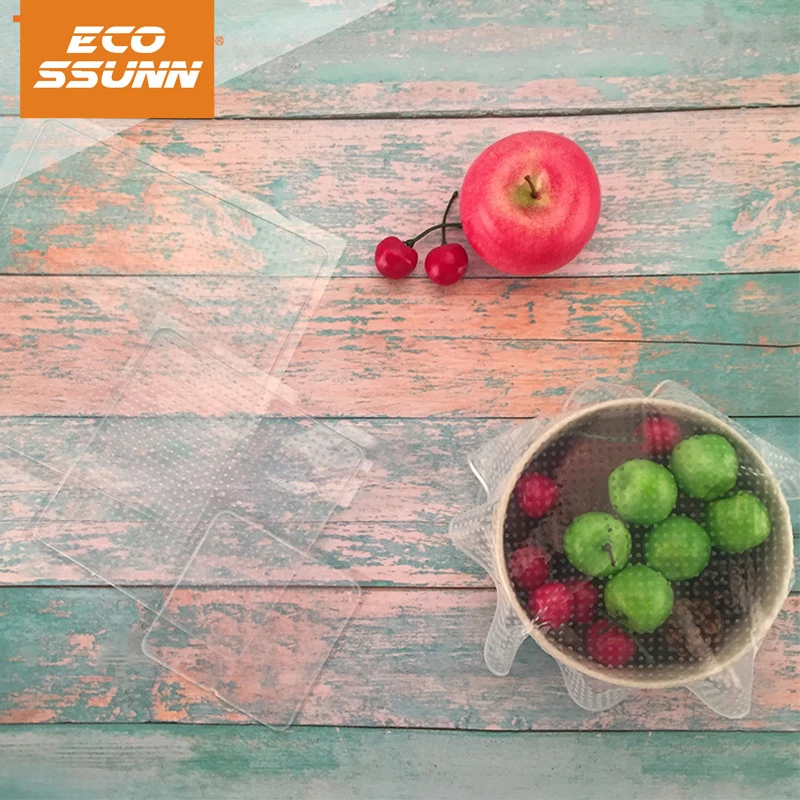 Food Wrap Kitchen Silicone Stretch Cling Film Bowl Cover Seal Container Pad Reusable Kitchenware