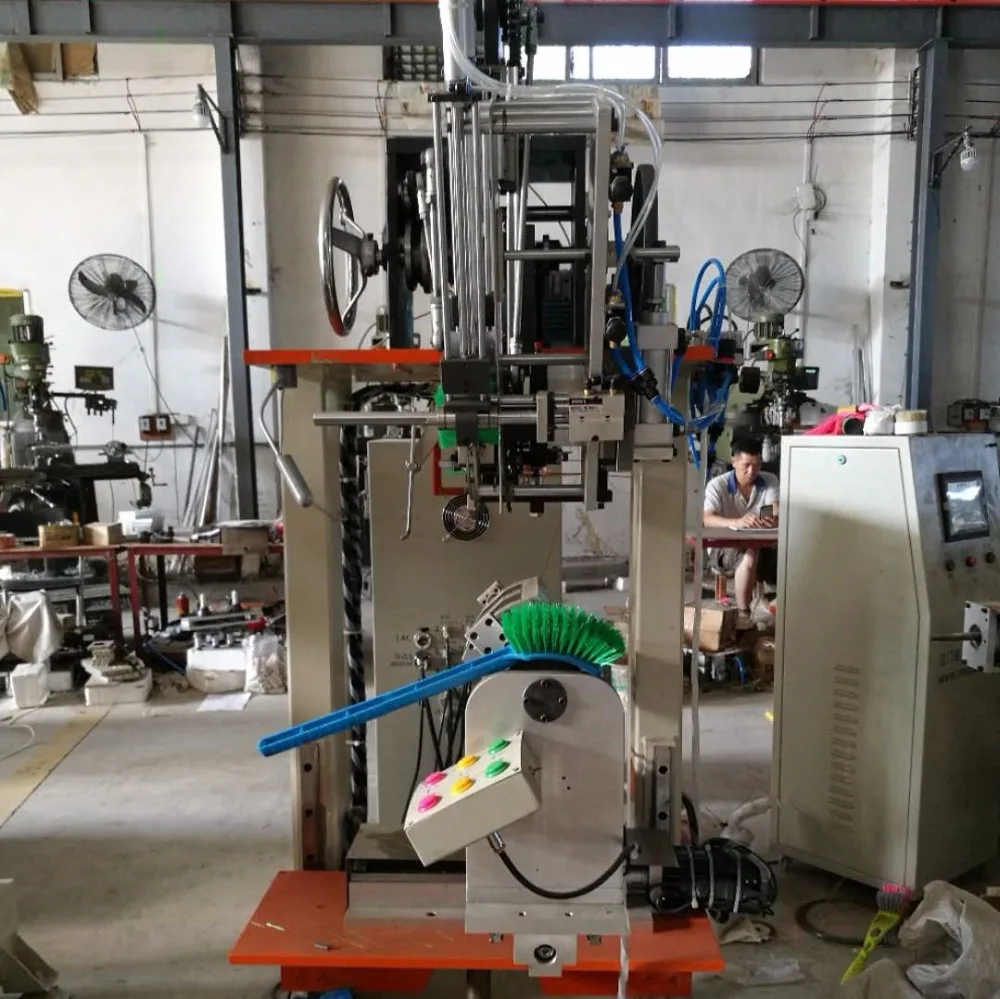 
High production customized CNC 3 axis 2 drilling 1 tufting hockey brush making machine make toilet brush/household hockey brush 