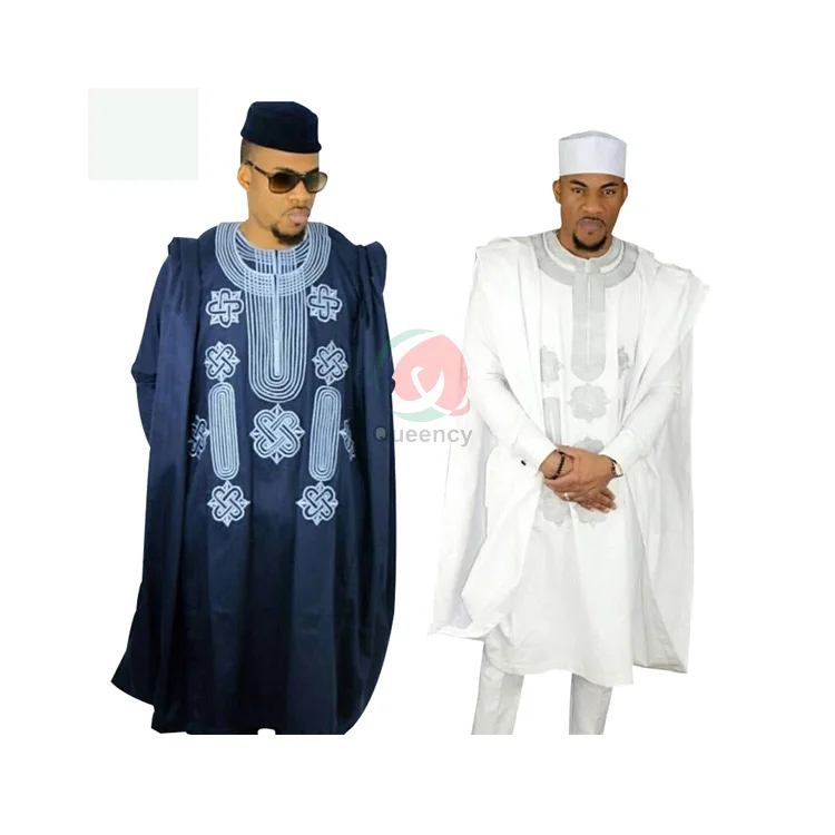 Queency 2020 man bazin already made clothes kaftan with embroidery
