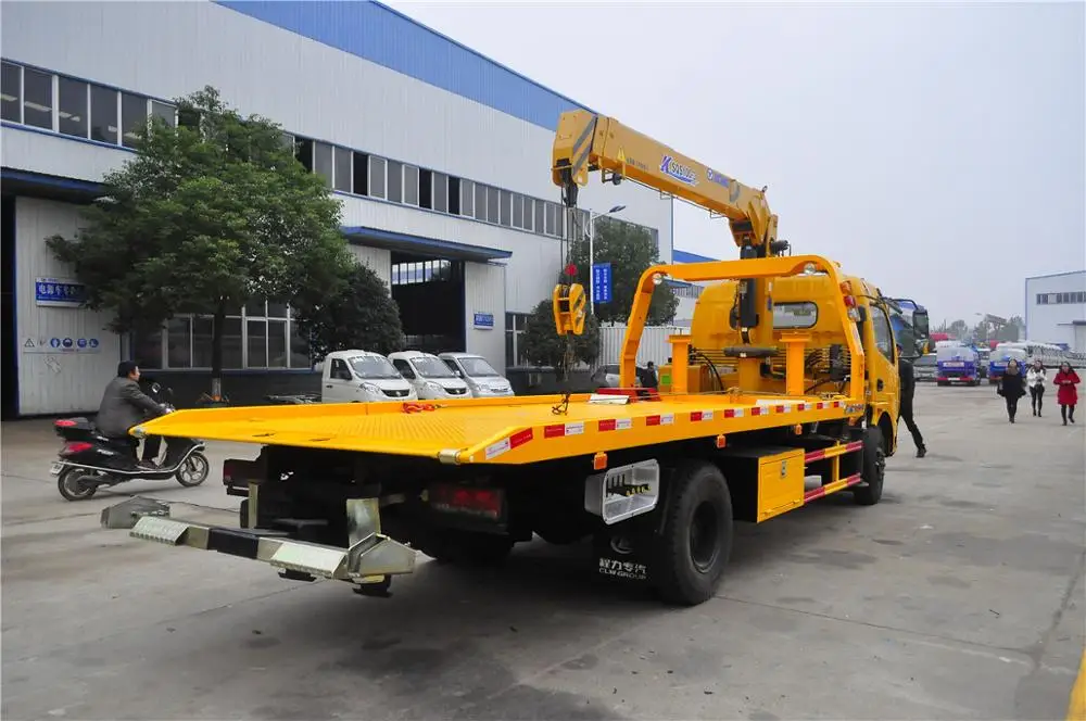 DONGFENG  4x2 flatbed road wrecker with crane tow trucks wreckers for sale south africa