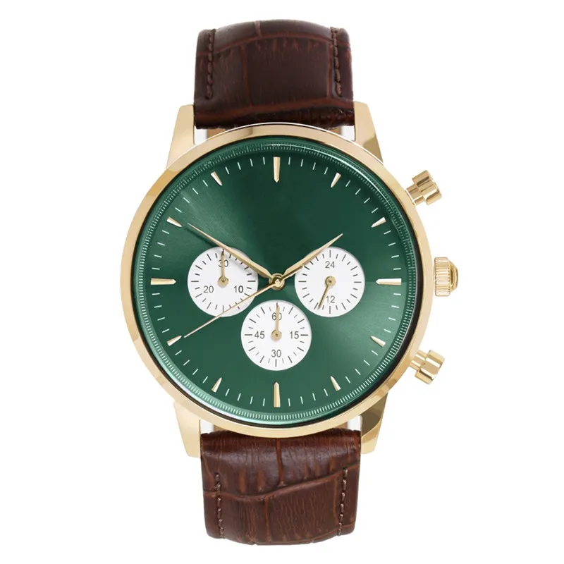Custom Logo Dome Design Mens Automatic Mechanical Wrist Watch Green