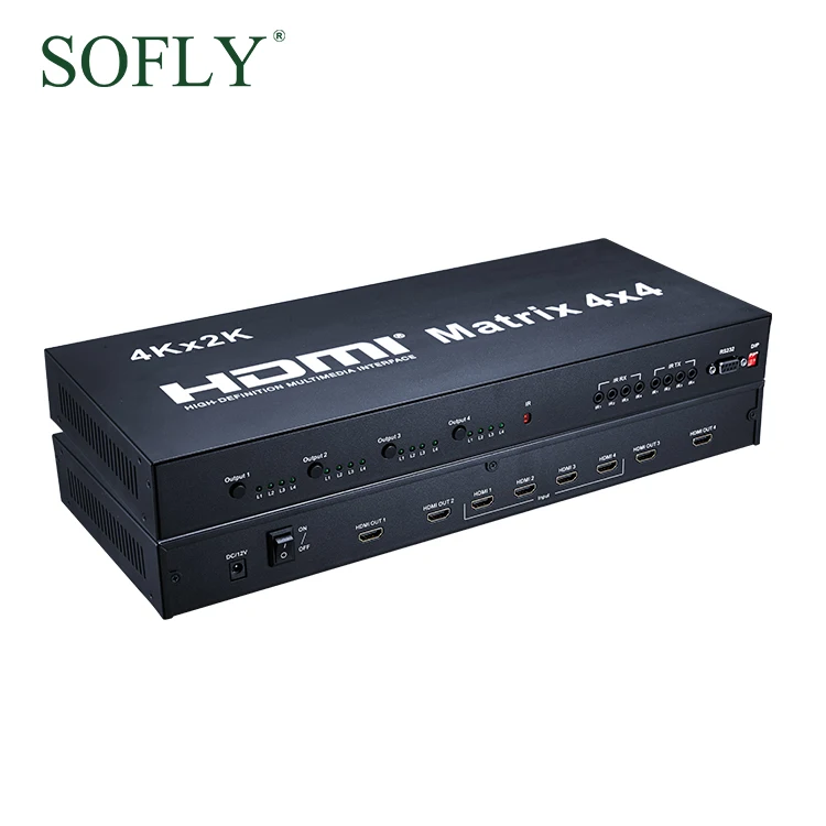 4 К к 3D HDMI матрица 4 в 4 Выход ahd к hdmi цифровой консольный микшер 4x4 hdmi матрица с spdif оптический выход