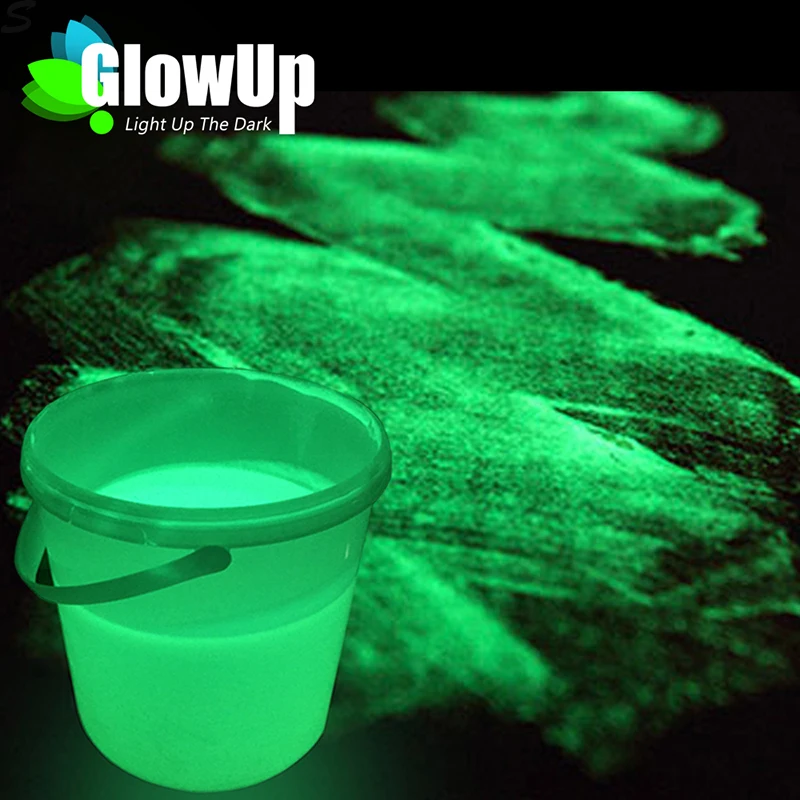 Water-based non-radioactive glow in the dark façade paint