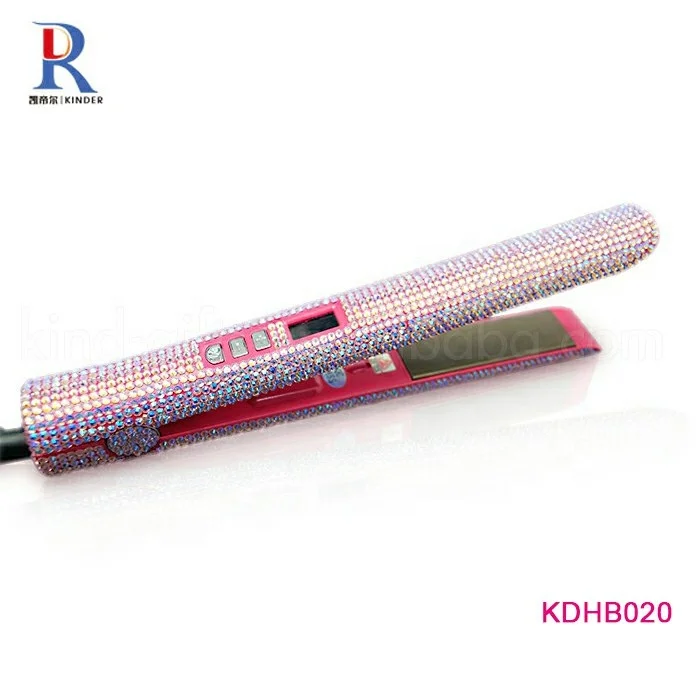 Crystal beaded hair straightener professional hair salon straightener iron