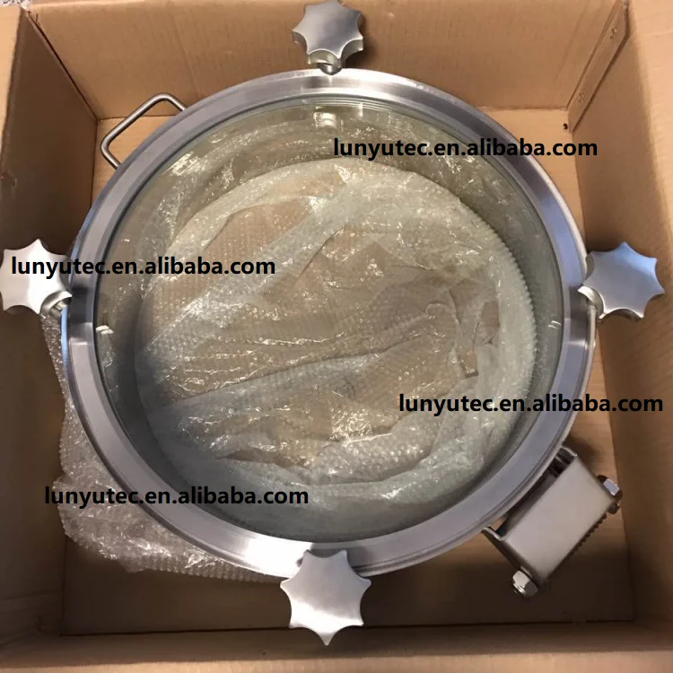 Stainless Steel Sanitary Round Manway With Full Sight Glass For Tank