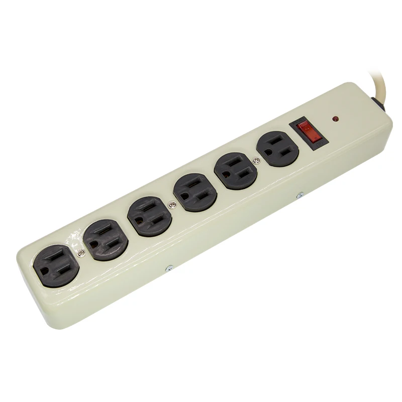 6-Outlet Metal Power Strip Surge Protector with 8-Foot Power Cord, 300 Joules
