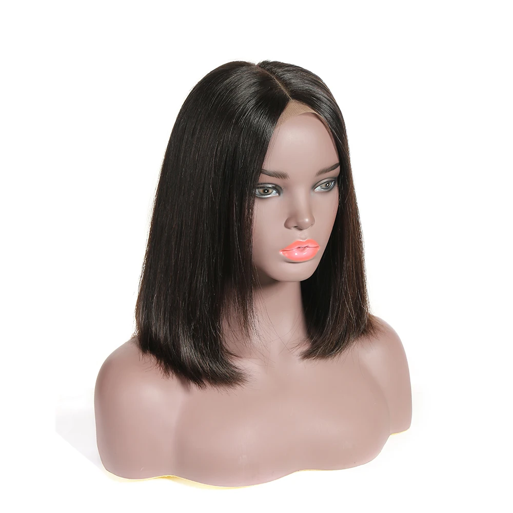 Peruvian Virgin Human Hair 13X6 Short Layered Bob Lace Front Wig For Black Women