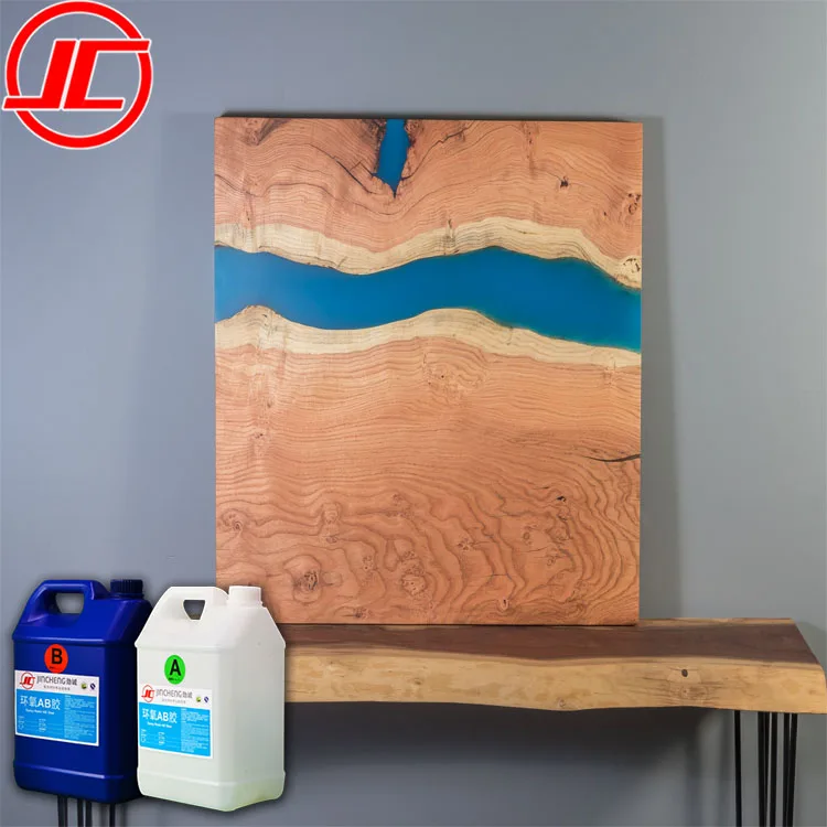 JC high gloss ab glue clear epoxy resin for home design wood furniture clear epoxy resin for river table