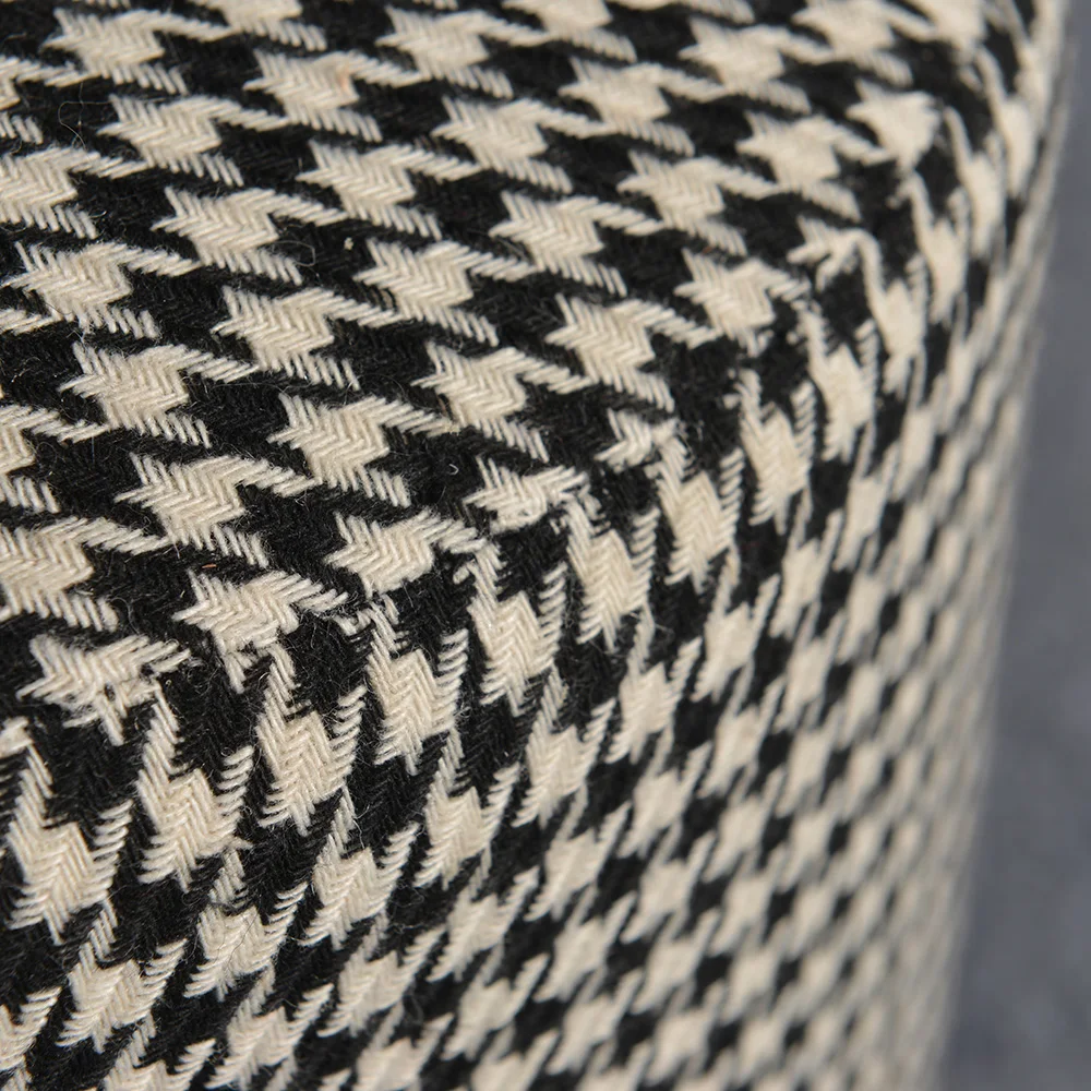 Premium quality comfort footstool solid wood cloth art round stool upholstered ottoman