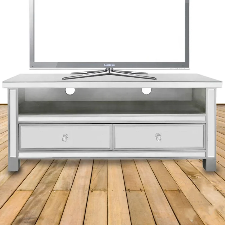 Popular modern glass mirrored TV stand cabinet