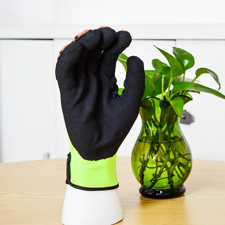 hot oem safety nitrile gloves with tpr high impact resistant gloves High Quality anti shock work cheap impact gloves