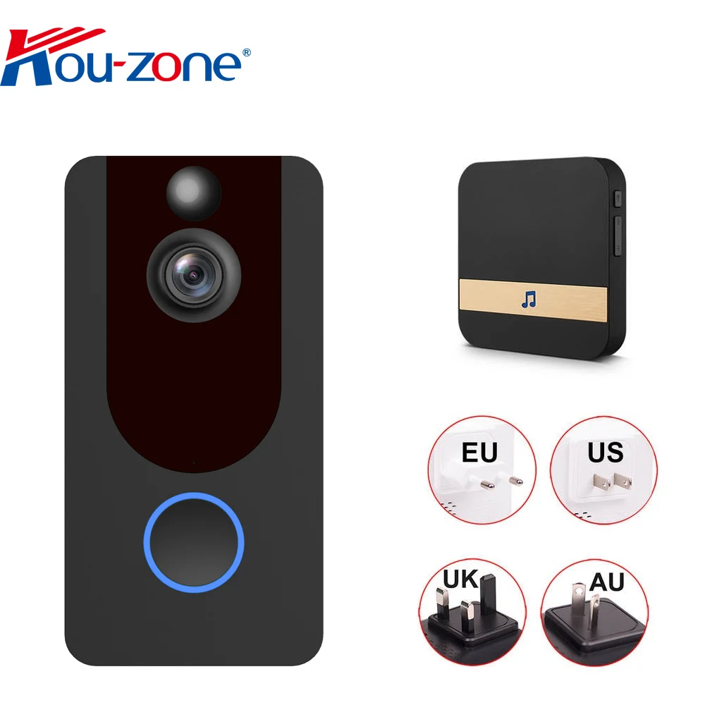 Easy to buy Hi3518E Doorbell 1.0MP Resolution Wifi VideoDoorbellPIR Motion Detection Wireless 1080p HD DoorbellCamera Night Vi