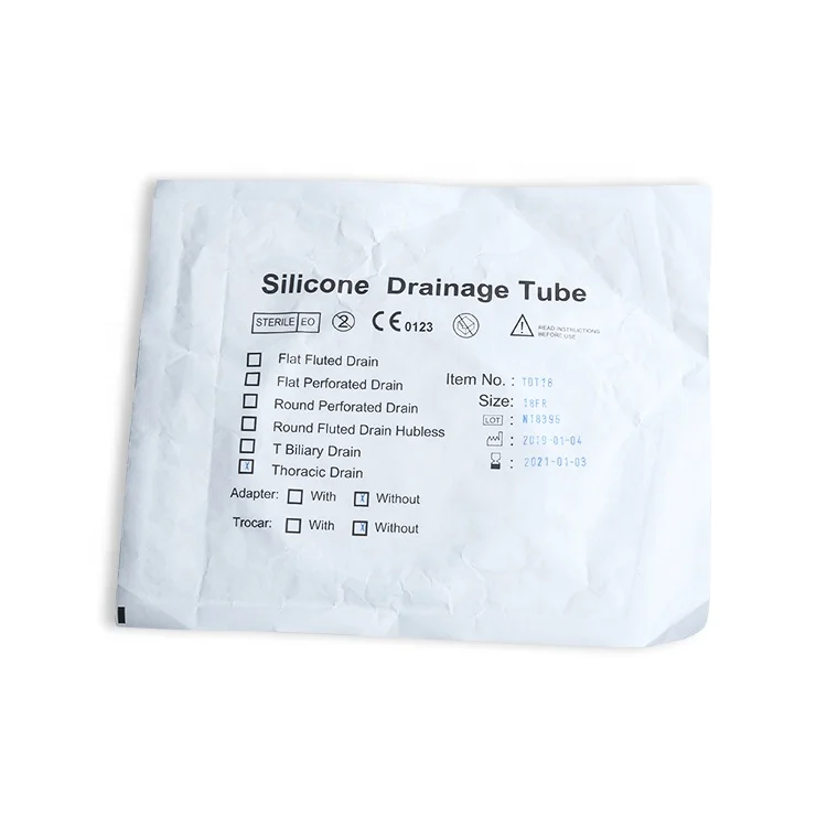 Medical Sterile 100% Silicone Thoracic Drainage Catheter,Chest Tube Drainage System