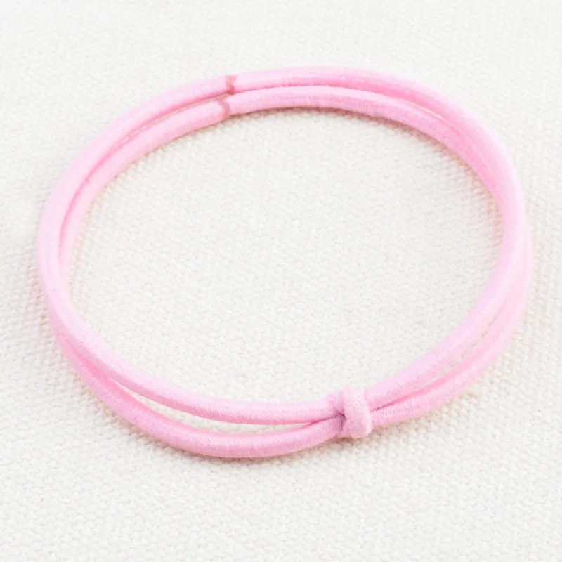Durable simple design seamless connection bicolor elastic hair band, knot hair tie bracelet