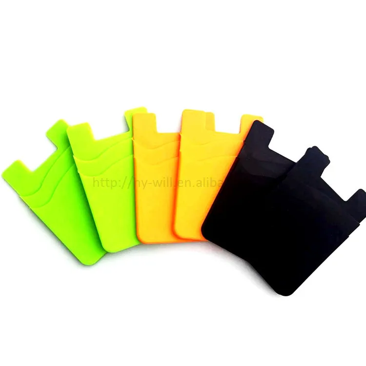 Double layer silicone card holder phones holder factory outlet well price mobile phone accessories